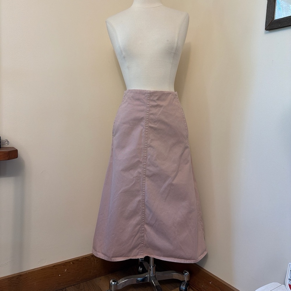 Uniqlo Muted Pink Cotton A Line Midi Skirt S